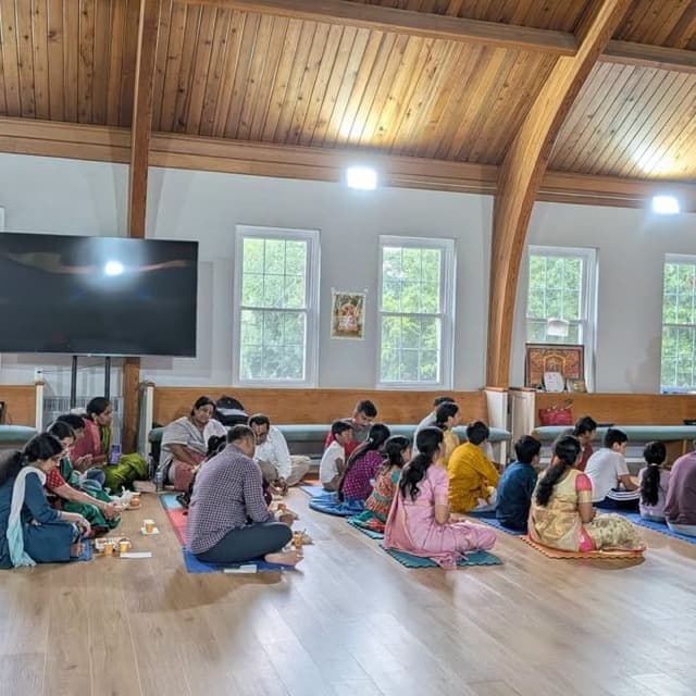 The hall filled for the samuhika Hayagri:va Pu:ja (July 2026)