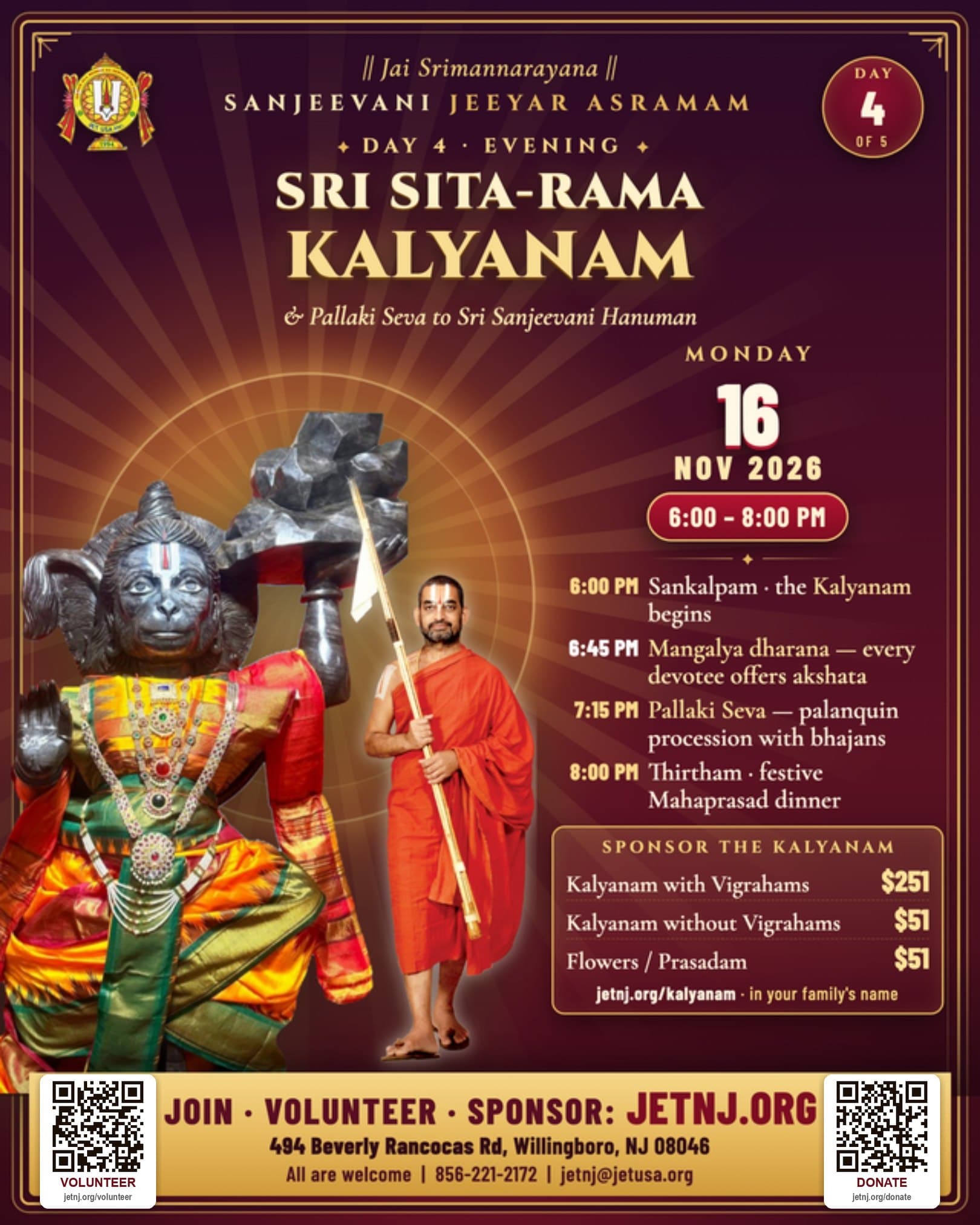 WhatsApp card · Mon Nov 16 · Si:tha-Ra:ma Kalya:nam
