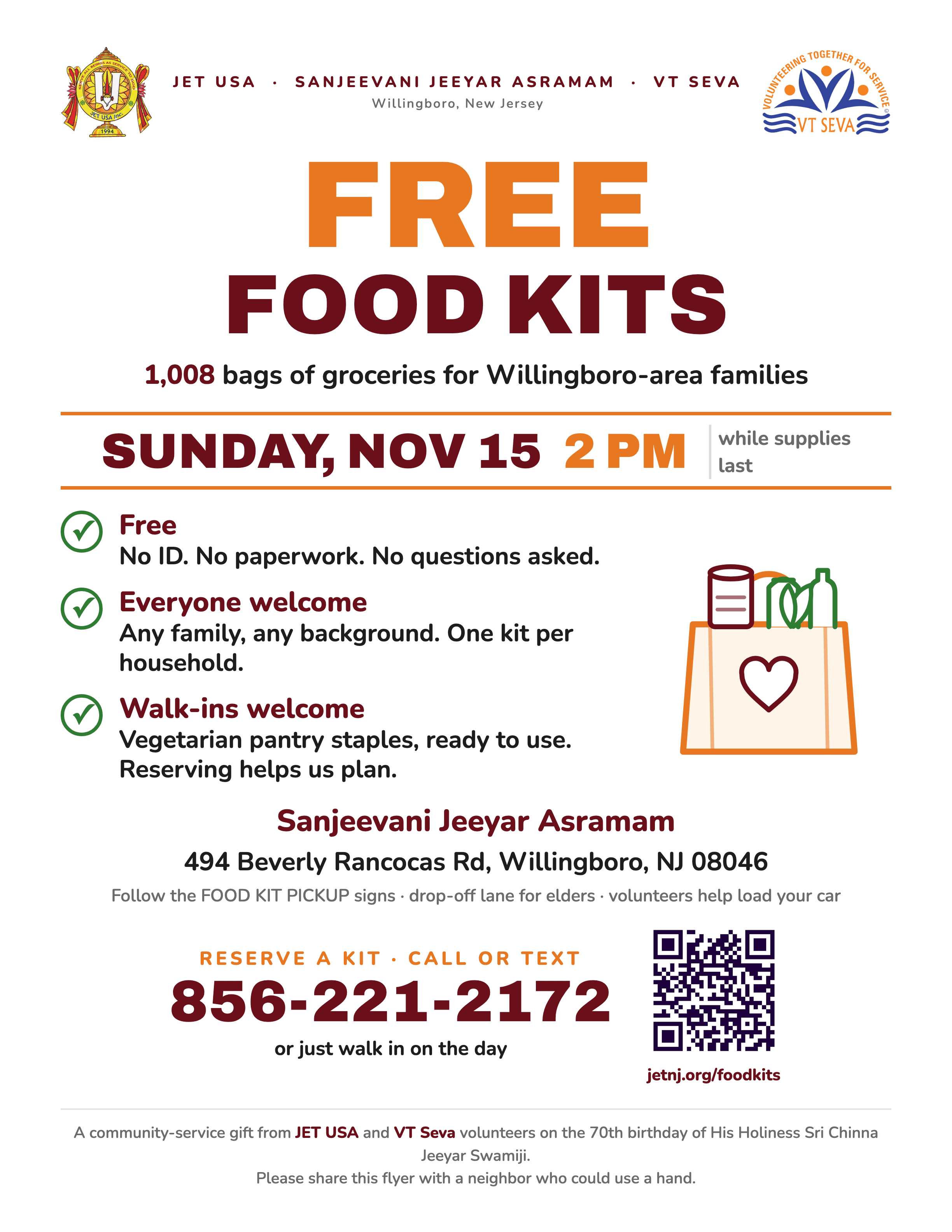 1,008 Free Food Kits for Willingboro-area families