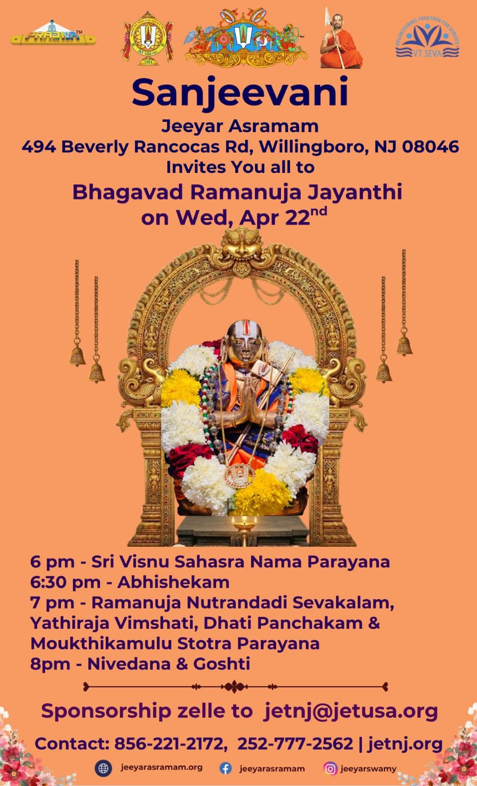 Sri Ramanujacharya Thirunakshathram — Invitation Flyer