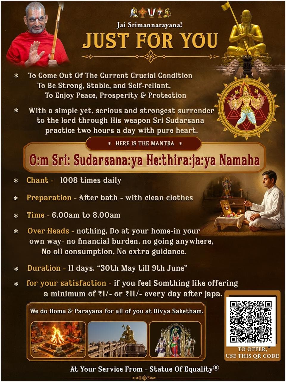 Sri: Sudarsana Maha: Manthra Japam