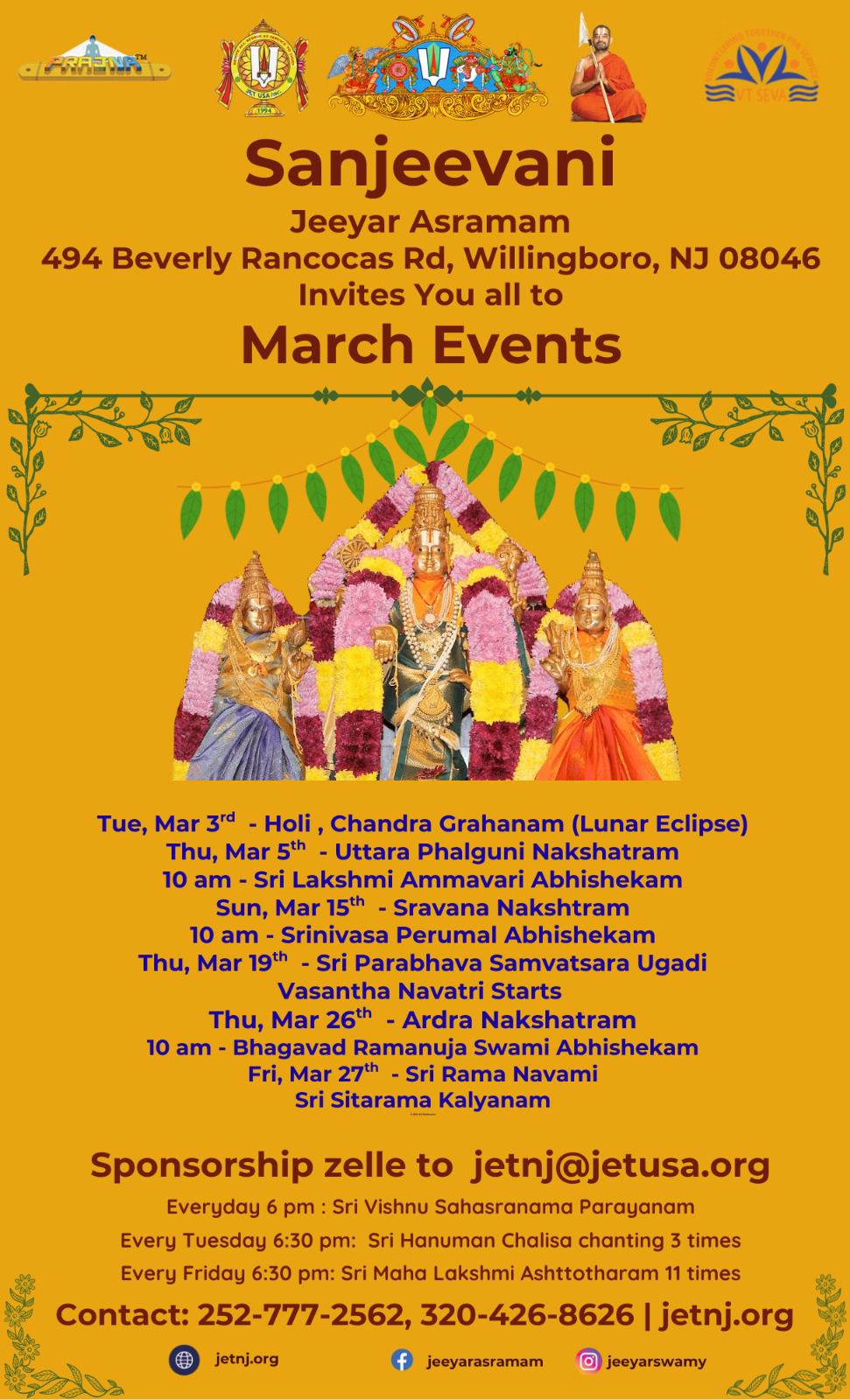 March 2026 Events — Sanjeevani Jeeyar Asramam
